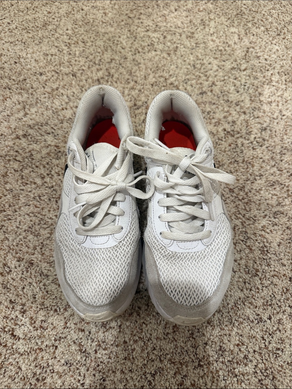 Nike Women's White Athletic Sneakers with Red Insoles